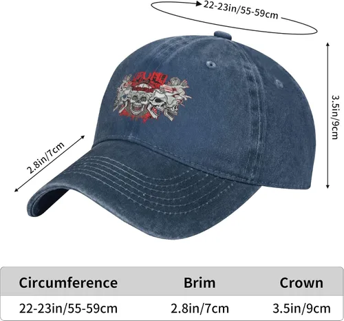 Miniatura 8 de Sombrero de vaquero de moda para hombre y mujer, ajustable para cuatro estaciones, gorra de béisbol del infierno con ángel, azul marino, Azul marino
