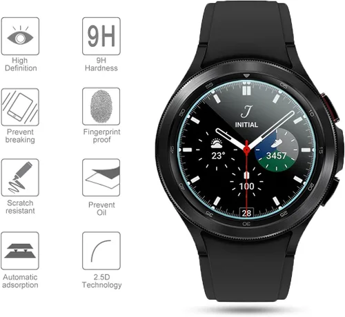 Miniatura 3 de Suoman Paquete de 4 protectores de pantalla de vidrio templado para Samsung Galaxy Watch 4 Classic de 1.81 pulgadas (1.811 in) para Galaxy Watch 4