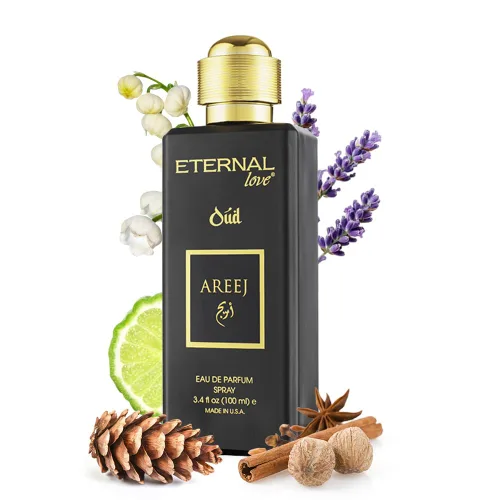 Eternal Love Areej Oud - Eau de Parfum unisex de larga duración, fragancia oriental picante cálida con Oud y tabaco, aroma árabe inspirado en Dubái,