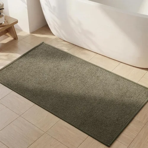 Miniatura 9 de YIHOUSE Juego de 2 tapetes de baño, color beige, ultrafino, absorbente, antideslizante, para baño, lavable, ducha, lavabo, lavandería