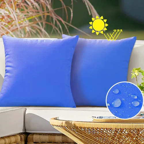Miniatura 11 de VAKADO - Juego de 2 fundas de cojín decorativas impermeables para exteriores, 16x16 pulgadas, para sofá, jardín, banco, porche, decoración de Aqua