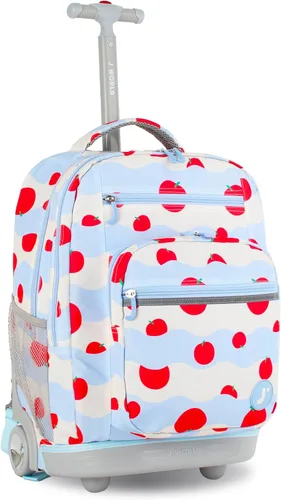 Miniatura 26 de J World Sundance Mochila Rodante para Laptop para Niñas y Niños. Mochila Escolar con Ruedas, Rombos negro, 20 pulgadas