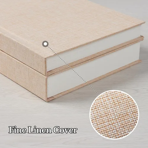 Miniatura 6 de Álbum de fotos Pssoss de 8x10 con espacio para escribir, cubierta de lino, álbum de fotos de 8x10, libro que contiene 30 fotos, ideal para álbumes