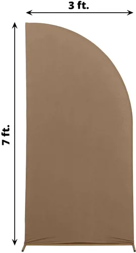 Miniatura 159 de Efavormart - Juego de 4 fundas de elastano beige para arco de media luna, fundas de telón de fondo Chiara de 2.5 pies a 7 pies para escenarios