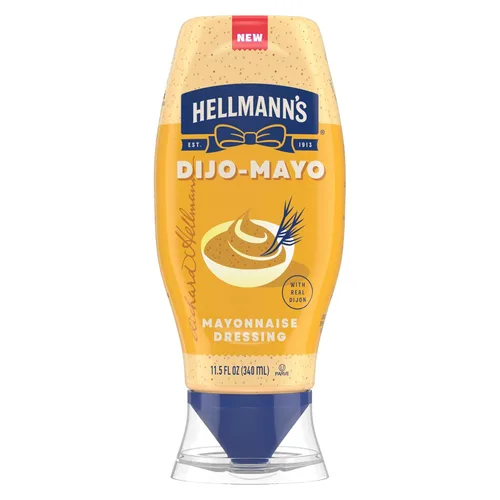 Hellmann's Dijo-Mayo - Mayonesa suave y sabrosa Drss para papas fritas, hamburguesas, ensaladas de papa, sándwiches, aderezo de mayonesa con Dijon