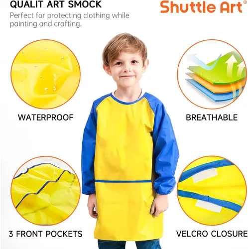 Miniatura 5 de Juego de 48 pinturas acrílicas para niños, Shuttle Art 30 colores de pintura acrílica con caballete de madera, lienzo, bloc de pintura, pinceles