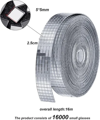 Miniatura 2 de SATINIOR 16000 piezas de azulejos de espejo de bola de discoteca autoadhesivos para manualidades, adhesivos pequeños de bola de discoteca de 5 x 5