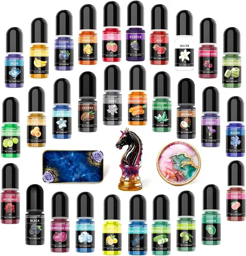 Miniatura 7 de Pigmentos de resina epoxi, pigmento de color de resina de 30 colores, tintes de resina epoxi líquida altamente concentrados para arte de resina