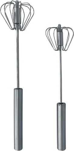 Miniatura 4 de Batidor de acero inoxidable, batidor manual fácil de usar y batidor de émbolo, para hacer espuma, espuma y crema batida, batidor de huevos Rojo