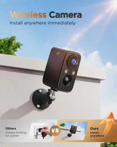 Miniatura 2 de BECAMSO Cámaras de Seguridad Inalámbricas al Aire Libre con Batería: Cámara WiFi 2K para Sistema de Seguridad del Hogar - Cámara CCTV Impermeable