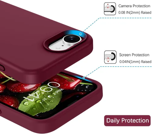 Miniatura 240 de GUAGUA Funda compatible con iPhone 17 Pro Max de 6.9 pulgadas, silicona líquida, goma de gel suave, delgada, forro de microfibra delgada