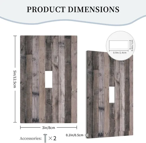 Miniatura 1098 de Placa Decorativa de Pared de Granja Rústica con Cuerno de Madera para Puerta de Granero 1 Banda Duplex Cubiertas de Toma Eléctrica Soltera