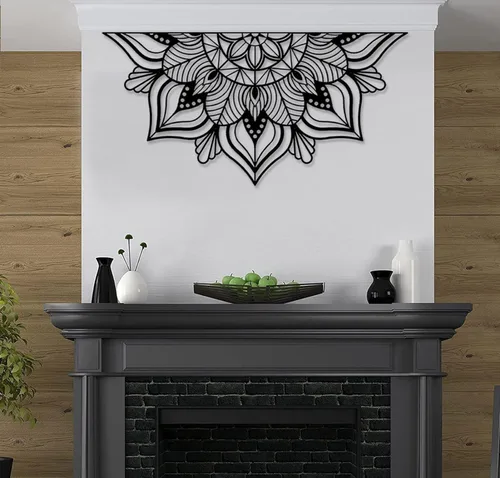 Miniatura 4 de Resama - Decoración de pared de metal grande Mandala, arte de pared único de flor de loto, adecuado para decoración de interiores y exteriores