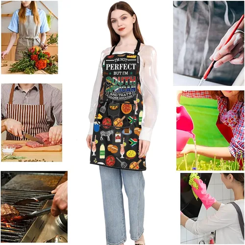 Miniatura 7 de JXGZSO South Africa Kitchen Apron South Africa Culture Gift South Africa Adjustable Apron South Africa Travel Souvenir Gift