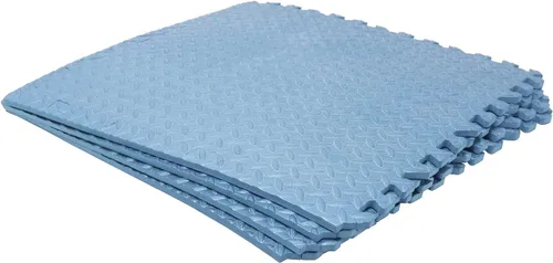 Miniatura 3 de SkyBlue 12 X (24 pies cuadrados) Alfombrilla de piso de gimnasio de 24 x 24 pulgadas de espuma EVA entrelazada para ejercicio de fitness, Celeste