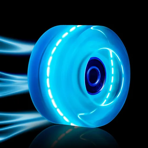 Miniatura 8 de Tanzfrosch Paquete de 8 Ruedas de Patines con Rodamientos Instalados Ruedas Cuádruples con Luz para Patinaje de Doble Fila y Monopatín 82A Azul