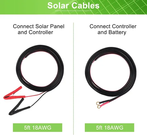 Miniatura 8 de Panel solar de 20W 12V monocristalino, kit de panel solar impermeable con controlador de carga de 10A para RV, remolque, auto, techo, granja