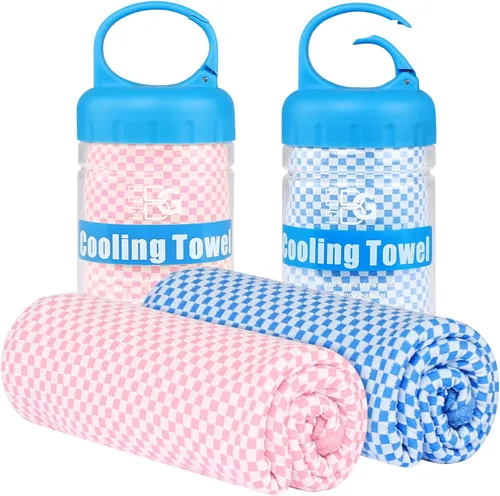 Miniatura 11 de BOGI Toallas refrescantes para cuello y cara, toalla suave y transpirable para enfriamiento instantáneo, se mantiene fresca para yoga, deportes, Azul