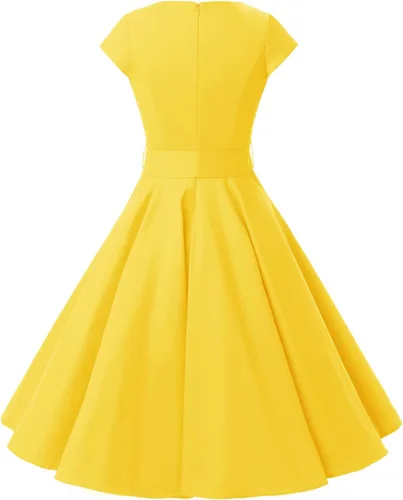 Miniatura 36 de Dressystar - Vestidos clásicos de fiesta con mangas casquillo, estilo Rockabilly y retro de la década de 1950