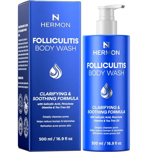 Miniatura 8 de Hermon Champú para foliculitis para el cuero cabelludo con picazón: psoriasis, caspa, dermatitis seborreica y biotina - Alivia Exfolia Reactiva