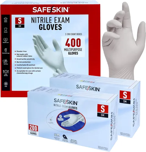Miniatura 15 de SAFESKIN Nitrile Exam Gloves Disposable - 3.5 Mil, Gray, Powder Free Gloves for Medical, Dental, Cleaning, Cooking