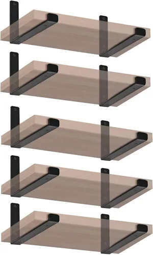 Miniatura 21 de Paquete de 4 soportes de estante de labio J de 5.5 pulgadas de largo x 4 pulgadas de alto x 1.5 pulgadas de ancho, soporte de estante flotante