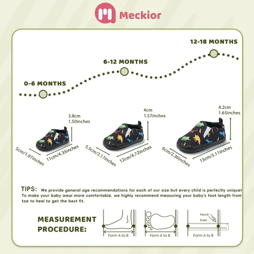 Miniatura 5 de Meckior - Zapatos para recién nacidos, tipo mocasines de lona con suela suave para recién nacidos, bebés, niños y niñas que estén dando sus primeros