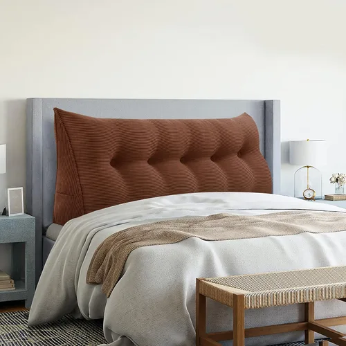 Miniatura 8 de VERCART Almohadas de cuña para cabecero de cama, almohada de cuña para cabecero, almohada triangular, almohadas de cuña, almohada con funda Café