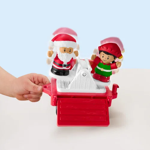 Miniatura 4 de Fisher-Price Little People - Tren musical navideño para niños pequeños con figuras de Santa, elfo y reno para juego de rol para niños de 1+ años