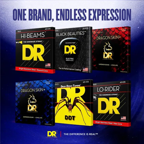 Miniatura 7 de DR Strings PURE BLUES - Cuerdas para bajo (PB-45), color plateado