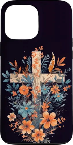 Miniatura 24 de Boho Floral Christian Cross Jesus God Wild Flower Women Case for iPhone 16