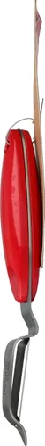 Miniatura 6 de Natural Home Pelador moldeado de bambú y acero inoxidable, rojo cereza