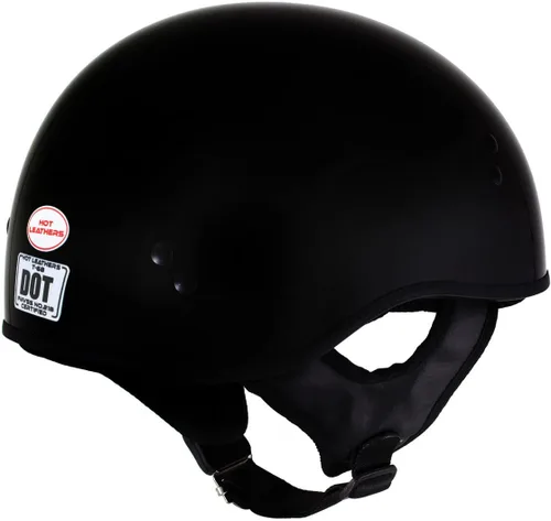 Miniatura 6 de Hot Leathers HLT68 Gloss Black The O.G. Advanced DOT Skull Cap Motorcycle Half Helmet Biker
