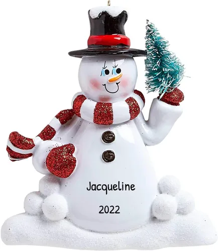 Miniatura 9 de Adornos de muñeco de nieve personalizados en 3D para árbol de Navidad, adornos de Navidad de muñeco de nieve Frosty 2025, adorno único con nombre