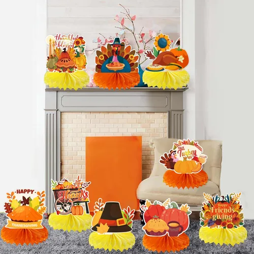 Miniatura 28 de 9 piezas de decoración de centro de mesa de otoño, decoración de mesa para fiesta de otoño, centro de mesa de Acción de Gracias, centro de mesa