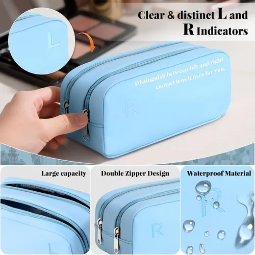 Miniatura 3 de Organizador portátil diario para lentes de contacto, dispensador de lentes de contacto desechable, estuche de almacenamiento de viaje con etiqueta R