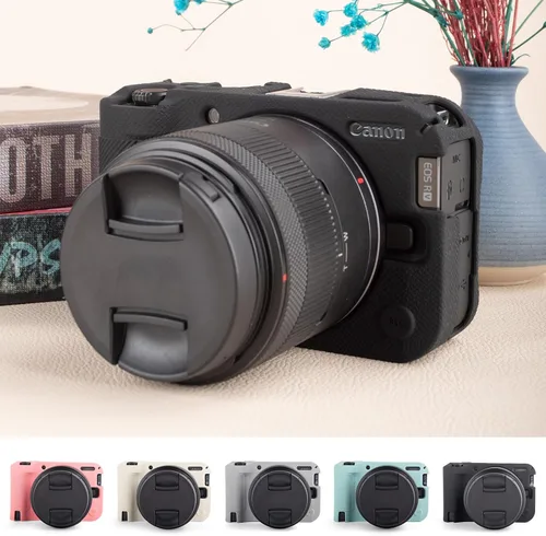 Miniatura 7 de MUZIRI KINOKOO Funda para cámara Canon EOS R50 V - Goma suave EOS R50 V/EOS R50V Funda protectora con diseño de agarre de mano - Funda antiarañazos