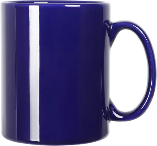 20 OZ Taza de café de cerámica extra grande, M017 Taza de té súper grande clásica de porcelana con asa para oficina y hogar, azul