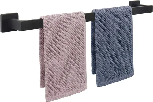NearMoon - Barra para toallas, accesorios de baño de acero inoxidable premium de espesor cuadrado, toallero de ducha para baño, soporte de toalla
