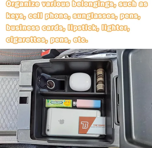 Miniatura 4 de TACORBO Organizador de consola central compatible con accesorios Nissan Frontier 2022-2023 2024 2025, caja de almacenamiento secundario