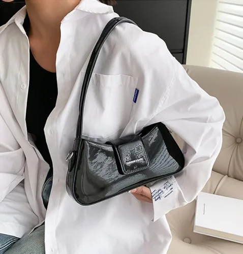 Miniatura 3 de Bolso de noche para mujer, bolso de mano Y2k, plateado brillante, bolso de mano, bolso de fiesta, lindo bolso metálico
