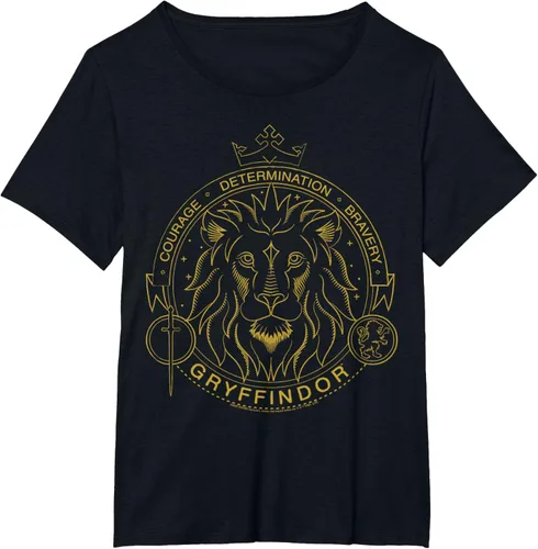 Miniatura 12 de Harry Potter Camiseta Gryffindor Line Art Lion Symbol, Negro