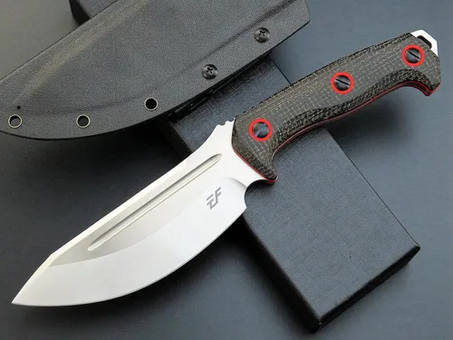 Miniatura 2 de Eafengrow EF137 Cuchillo de hoja fija, hoja de acero N690, mango Micarta Cuchillos fijos EDC de espiga completa para actividades al aire libre, Negro