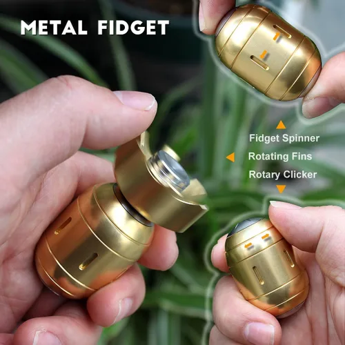 Miniatura 2 de Juguetes antiestrés de metal de estilo atómico para adultos, juguete de escritorio 3 en 1 con spinner y clic EDC, accesorios geniales para aliviar