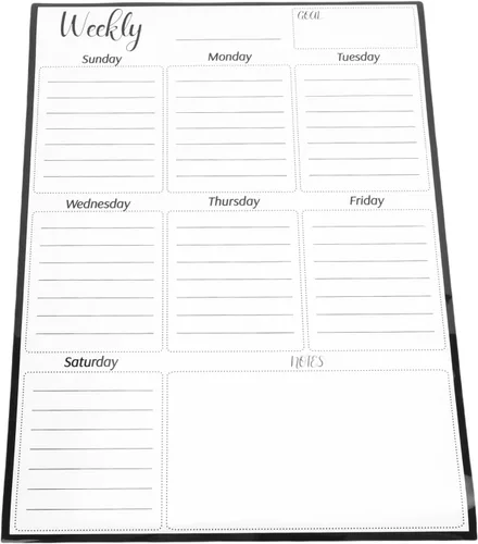 Miniatura 7 de Hyuduo Magnet Planner, Weekly Dry Erase Board for Fridge with Powerful Magnet, Erasable Reusable Vertical Layout PET Material, for Family Meal