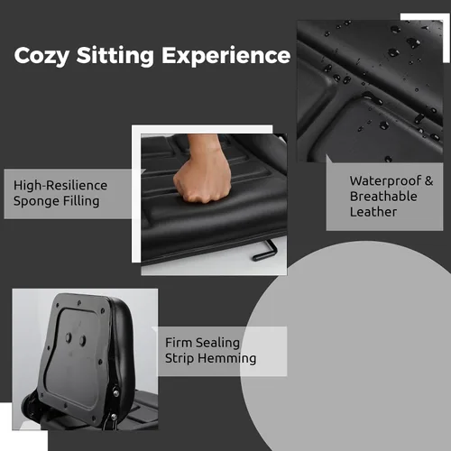 Miniatura 3 de yeesport Asiento de Montacargas Asiento Universal de Tractor, Asiento Plegable de Montacargas con Respaldo de Ángulo Ajustable, Cómodo Asiento