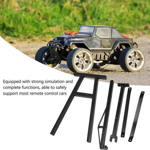 Miniatura 3 de Grúa de motor RC, colgador eléctrico modelo de coche grúa Jack universal para vehículos de control remoto a escala 1/8 1/10 (negro)