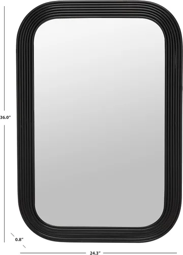 Miniatura 4 de SAFAVIEH Home Collection Ahna - Espejo de pared rectangular decorativo negro de 24 x 36 pulgadas para dormitorio, sala de estar, baño, entrada
