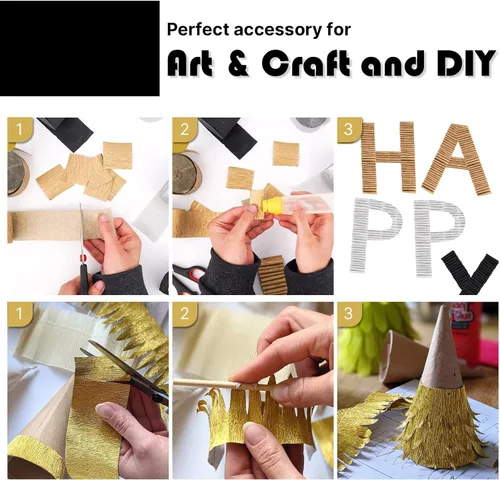 Miniatura 4 de PartyWoo Serpentinas de papel crepé negro, 4 rollos de 328 pies, paquete de papel crepé negro para graduación, Halloween, Año Nuevo, aniversario