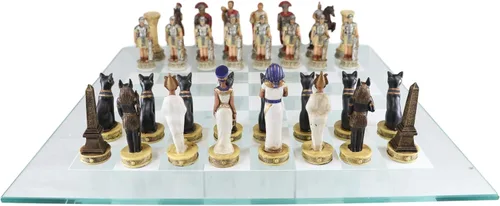 Miniatura 9 de Ebros Gift Juego de ajedrez con temática histórica, ejército de faraón ptolemaico egipcio contra Augusto César, Imperio Romano, Centuriones, piezas